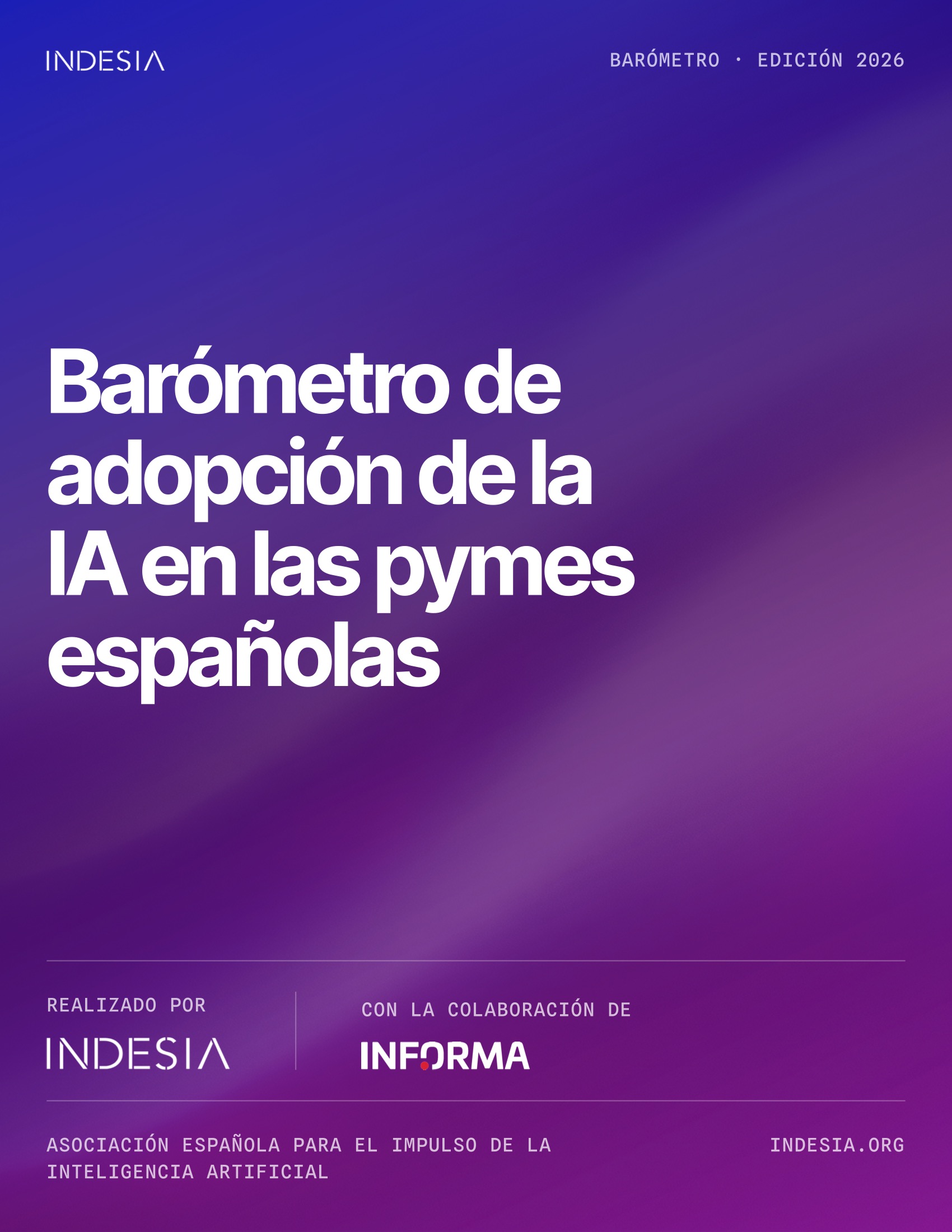Portada del Barómetro de adopción de la IA en las pymes españolas 2026